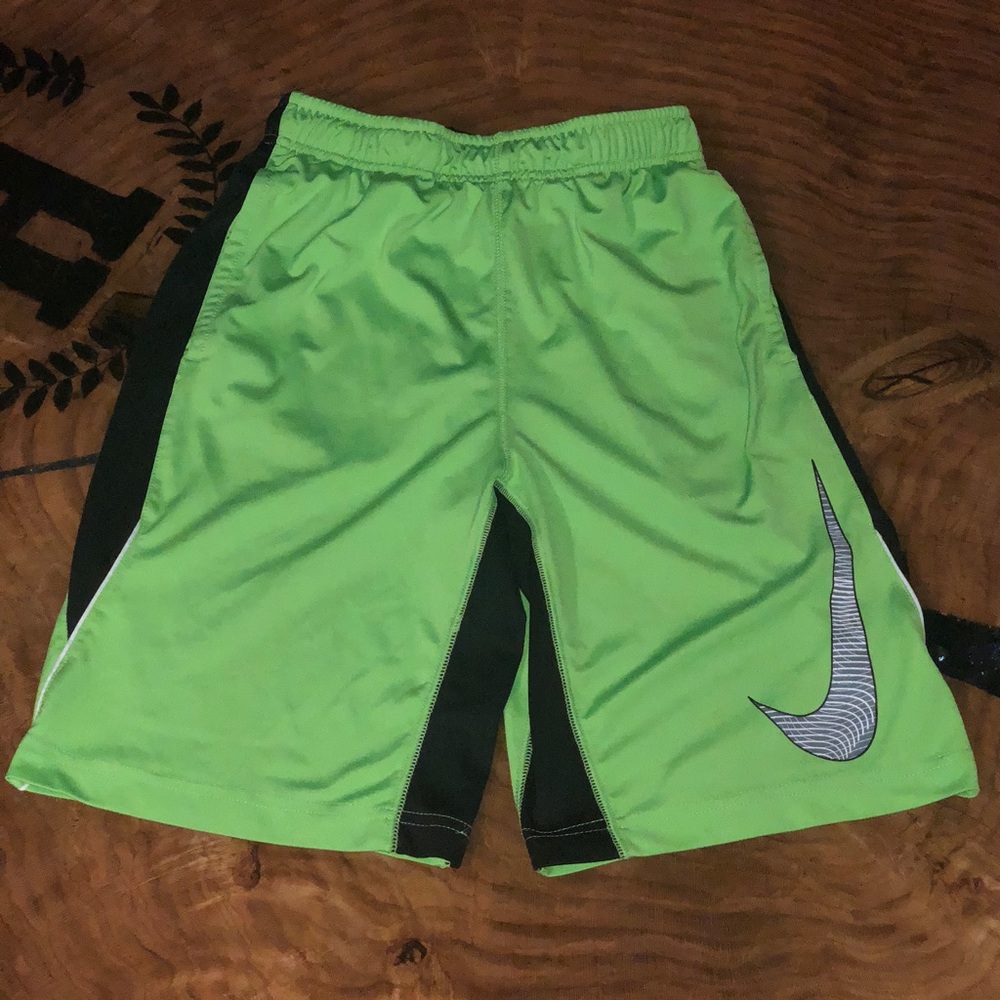 Boys Nike Athletic Dri Fit Lime Green Shorts L